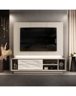 מערכת מזנון וחיפוי קיר גוון אפוויט דגם לונדון 