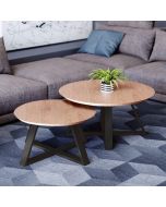 זוג שולחנות לסלון דגם נפטון גוון אלון