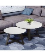 זוג שולחנות לסלון דגם נפטון גוון שלג