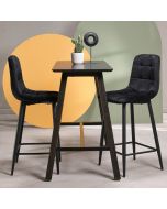 כסא בר שחור בד קטיפה דגם BLOKI