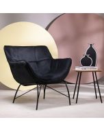 כורסא בד קטיפה בגוון שחור דגם TIKTOK