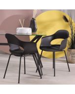 כסא פינת אוכל שחור פלסטיק דגם DOLLY