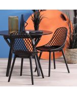 כסא פינת אוכל שחור פלסטיק קשיח דגם KLILO