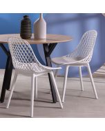 כסא פינת אוכל לבן פלסטיק קשיח דגם KLILO