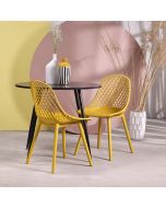 כסא פינת אוכל צהוב פלסטיק קשיח דגם KLILO