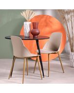 כסא פינת אוכל מוקה פלסטיק דגם COVERY