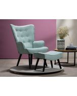 כורסא + הדום בד בגוון ירוק דגם PATCH