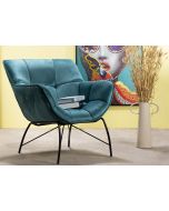 כורסא  בד קטיפה בגוון כחלחל דגם TIKTOK