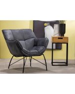 כורסא  בד קטיפה בגוון אפור דגם TIKTOK