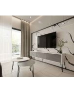 סט מזנון רוחב 2 מטר וזוג שולחנות לסלון דגם בטון משולב