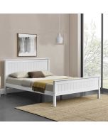 מיטה זוגית 190×140 מעץ מלא דגם דביר בגוון לבן