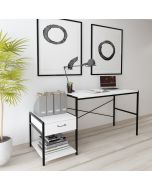 שולחן תלמיד עם מגירה גוון שחור-לבן