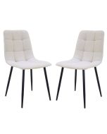 זוג כסאות אוכל מרופדים בד קטיפתי גוון קפוצ'ינו דגם רוז