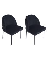 זוג כיסאות מעוצבים לפינת אוכל בגוון שחור דגם אנרגי
