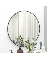 מראה עגולה 80 ס"מ מסגרת מתכת בגוון שחור דגם שרי 