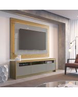 מזנון 185 ס"מ בגוון אפור בשילוב עץ דגם פז 