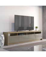 מזנון ברוחב  222 ס"מ אפור מבריק בשילוב עץ דגם פז