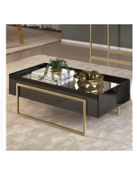 שולחן סלון בגוון שחור וזהב דגם מלודי