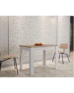 שולחן אוכל בגוון לבן בשילוב אלון 102/69 ס"מ דגם וינה משולב