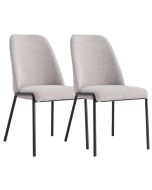 זוג כיסאות מעוצבים לפינת אוכל עם רגלי ברזל דגם אייל בגוון קפוצינו