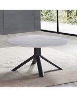 שולחן סלון קרמיקה עגול 90 ס”מ דגם זאוס בגוון לבן