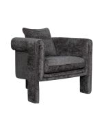 כורסא מרופדת בד רחיץ דגם רוקסי בגוון שחור