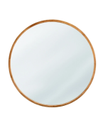 מראה עגולה לתליה קוטר 100 ס"מ מסגרת עץ גוון טבעי