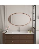 מראה לתליה אליפסה 60*100 מסגרת עץ בגוון טבעי