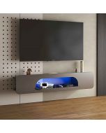 מזנון צף נתלה לקיר דגם קווינס שחור עם תאורת לד