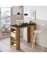 שולחן בר דגם מילאנו בגוון אורן משולב שחור