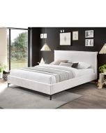 מיטה 190*120 ס"מ מרופדת בד קטיפתי דגם ספייס בגוון קרם