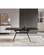 שולחן אוכל נפתח 1.4-2.4 מטר דגם סנטוריני בגוון אלון שחור