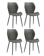 סט 4 כיסאות לפינת אוכל דגם אלונה אפור