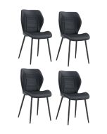 סט 4 כיסאות לפינת אוכל דגם אלונה שחור