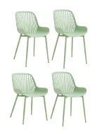 סט 4 כיסאות לפינת אוכל דגם וינה ירוק בהיר