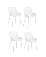 סט 4 כיסאות לפינת אוכל דגם וינה לבן