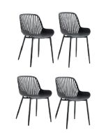 סט 4 כיסאות לפינת אוכל דגם וינה שחור