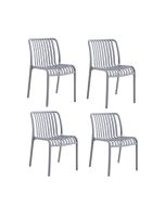 סט 4 כיסאות סינגפור אפור