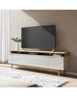 מזנון טלוויזיה 220 ס"מ בגוון אופוייט מבריק דגם קורל