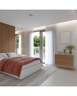 קומודה בגוון עץ ופרזול זהב דגם ענבר 