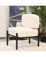 כורסא מעוצבת מבד בוקלה דגם Sofi - לבן שמנת