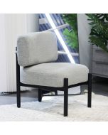 כורסא מעוצבת מבד בוקלה דגם Sofi - אפור