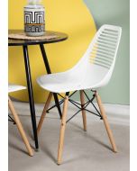 כסא פינת אוכל לבן פלסטיק קשיח דגם ANDY