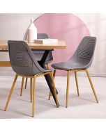 כסא פינת אוכל אפור פלסטיק קשיח דגם ZOY