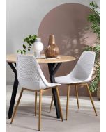 כסא פינת אוכל לבן פלסטיק קשיח דגם ZOY