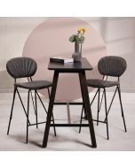 כסא בר דמוי עור אפור משענת גב דגם BODY