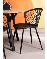 כסא פינת אוכל שחור פלסטיק קשיח דגם DECORO