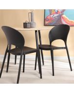 כסא פינת אוכל שחור פלסטיק קשיח דגם LANA