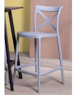 כסא בר כחלחל משענת גב פלסטיק קשיח דגם XISO