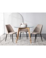 כסא פינת אוכל בז' מרופד דגם PRIZMO